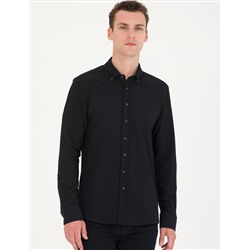 Black Slim Fit рубашка с длинным рукавом