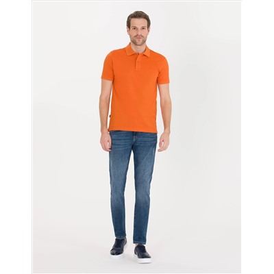 Orange Slim Fit Polo Yaka Basic T -For