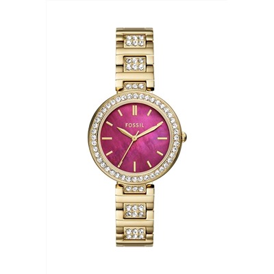 Reloj de cuarzo de acero - Dorado y violeta