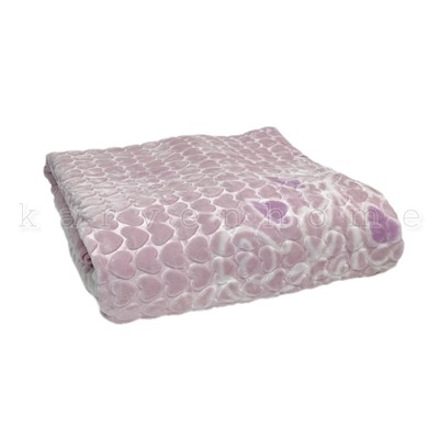 Плед EVLEN Super Soft 220*240 п/э в коробке евро Р 948 v5-(B013) пудра/фиолет (Акция)
