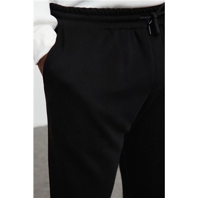 Black Straight Fit Базовый большой спортивный костюм Six Tmnaw25aj00007