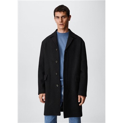 Abrigo lana pata de gallo -  Hombre | MANGO OUTLET España