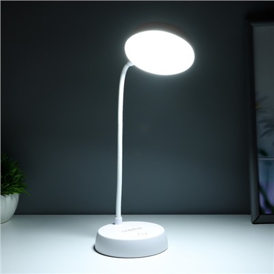 Настольная лампа «Регли» LED 8 Вт USB АКБ белый 9.5×15×26 см RISALUX