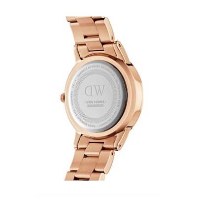 Reloj de cuarzo de acero Iconic Link - 28 mm - Rosa dorado y negro