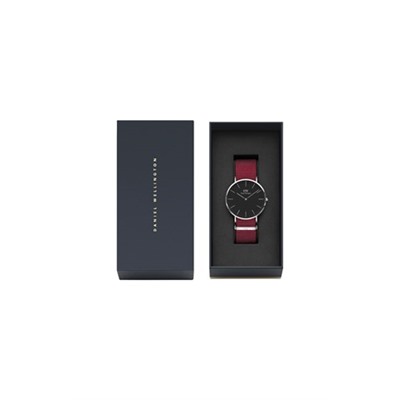 Reloj de cuarzo de poliéster Roselyn - 40 mm - Burdeos y plateado