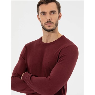 Bordeaux Slim Fit Bicycle Neck Basic Knitwear Казах