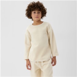 Свитшот флисовый детский MINAKU: Fleece Soft, цвет бежевый, рост 116 см