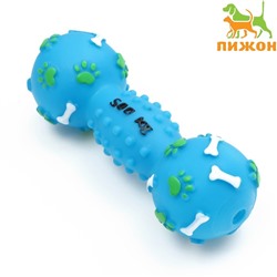 Игрушка пищащая "Гантель 500 kg", 17,5 см, голубая