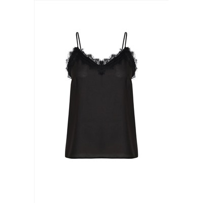 Black Stare Lacy Plaing Blacy Size Blouse TBBSS24AF00070