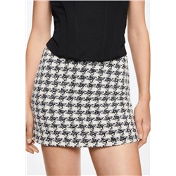 Minifalda tweed algodón -  Mujer | MANGO OUTLET España