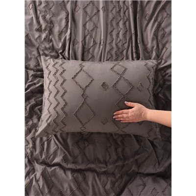 Постельное бельё LoveLife Tufting 1,5сп "Орнамент" 143*215см,150*230см,50*70см-2шт, цвет серый, 110 г/м2