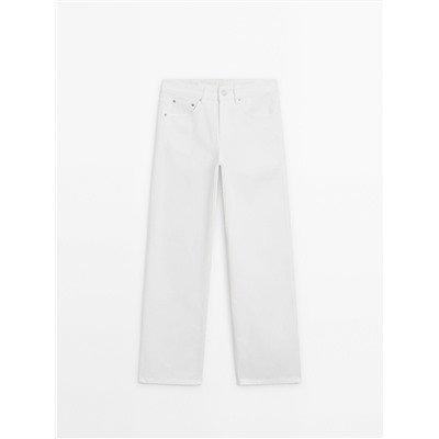 Jeans tiro medio wide leg full length