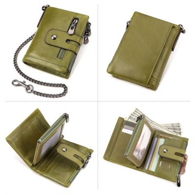Мужской кожаный кошелек BP829 GREEN-M