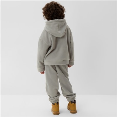 Костюм флисовый (худи и брюки) детский MINAKU: Fleece Soft, цвет графит, рост 116 см