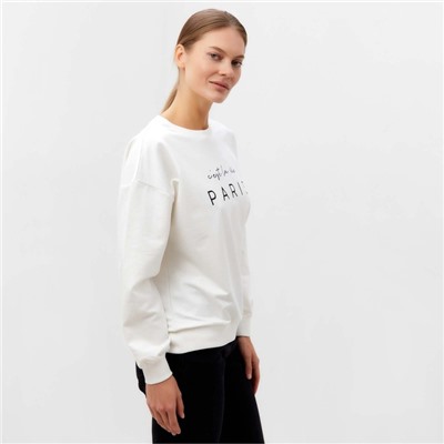 Свитшот женский, цвет кремовый, размер 50-52 (2XL)