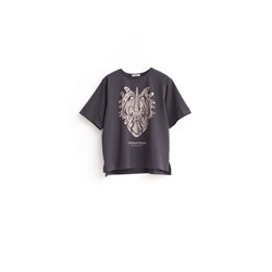 Футболка oversize графит принт Стиракозавр
