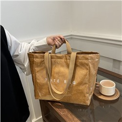 Трендовая сумка тоут в стиле крафт пакета с двумя видами ручек Tote ba*g