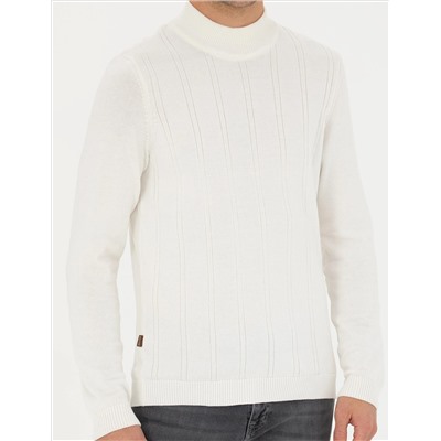 Ecru Slim Fit Half Fisherman Salline Knitwear Казах