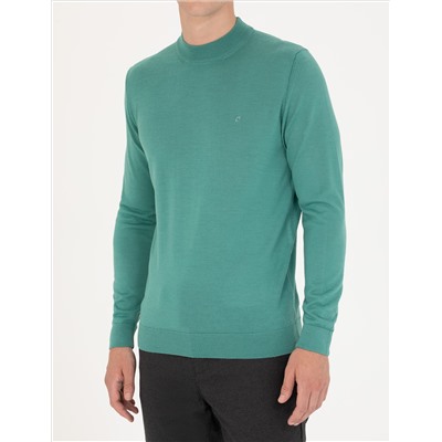 Mint Регулярная подгонка Bato Yaka Wool Смешанный базовый вязаный свитер