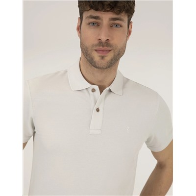 Светло -серого Slim Fit Polo Yaka Basic T -For