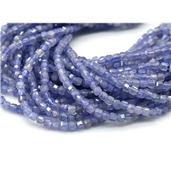 Бусины из танзанита кубик гр.2,5мм, 39см, 160 бусин