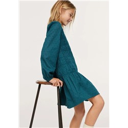 Vestido algodón textura -  Niña | MANGO OUTLET España