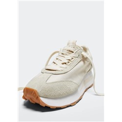 Deportivas aplique piel -  Mujer | MANGO OUTLET España