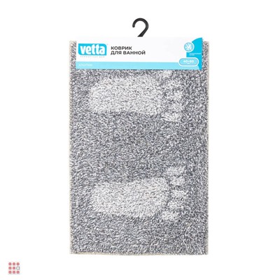Коврик для ванной FOOTPRINT 40x60 см, хлопок, графитовый (Индия)