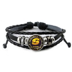 BSK-0027 Кожаный браслет Знаки Зодиака - Рак