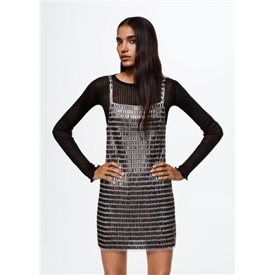 Vestido apliques pedrería -  Mujer | MANGO OUTLET España