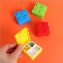 Таблетница «Конструктор», 5,5 × 5,5 см, 4 секции, цвет МИКС
