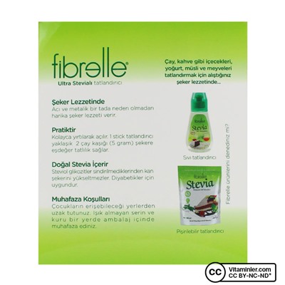 Fibrelle Ultra Sweetener со стевией 80 пакетиков x 0,5 гр