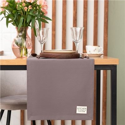 Дорожка на стол Этель Kitchen 40×150 +/-5 см, серая, 100% хлопок, саржа 220 г/м²