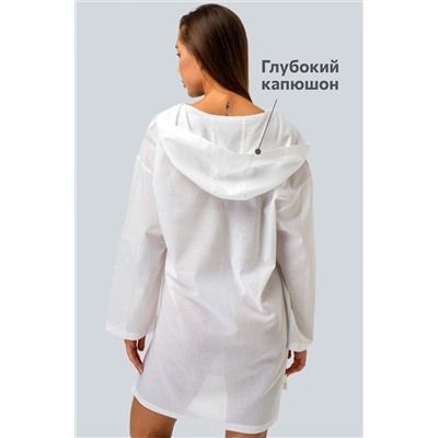 Хлопковая пляжная эко-туника с капюшоном Happyfox