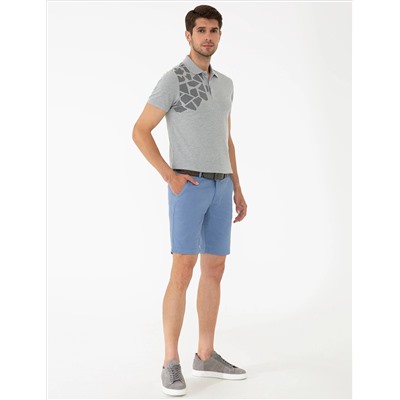 Blue Standard Fit Bermuda Shorts
