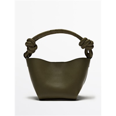 Mini bolso bandolera napa detalle nudos