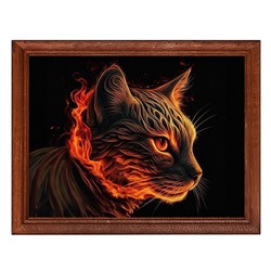 POSG-0302 Постер в рамке 23x17см Пламенный кот