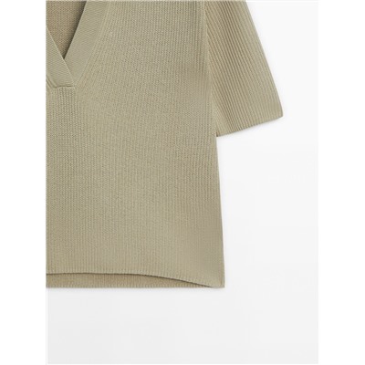 Jersey punto manga corta cuello polo