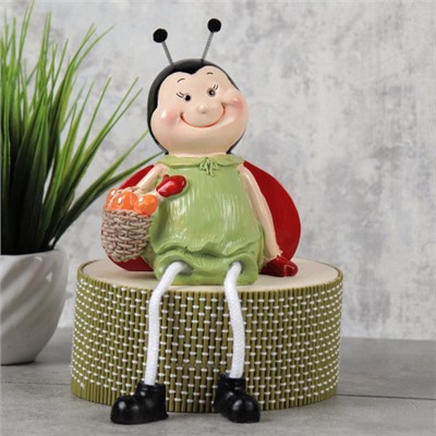 Фигурка Божья коровка висячие ножки 2 штуки набор 22 см / 9871 /уп 48/