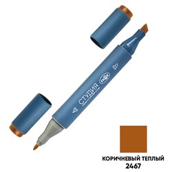 Маркер двусторонний для скетчинга Гамма "Студия", коричневый теплый, корпус трехгранный, пулевид./клиновид. наконечники