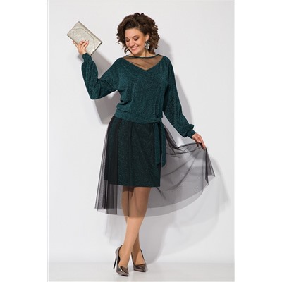 Liliana 1394 изумруд, Блуза,  Юбка