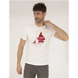 Ekru Slim Fit Printed Bike Bike T -For