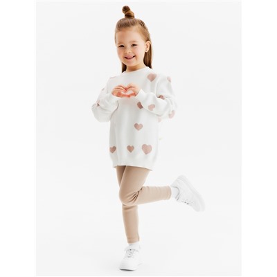 Джемпер детский KAFTAN Love, размер 34 (122-128 см), бежевый