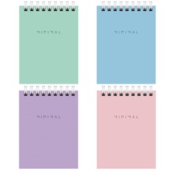 Блокнот МАЛЫЙ ФОРМАТ А7 75х105 мм, 40 л., гребень, картон, клетка, BRAUBERG "Minimal Pastel", 116431