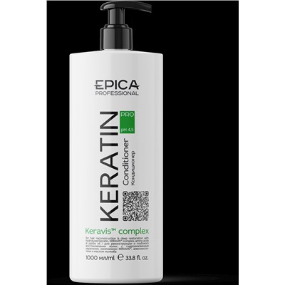 Keratin PRO Кондиционер для реконструкции и глубокого восстановления волос с гидролизованным кератином, комплексом KERAVIS™ и маслом жожоба, 1000 мл.
