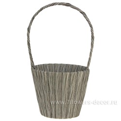 Корзина плетеная (полиэстер, металл, дерево), D12хН10/25 см