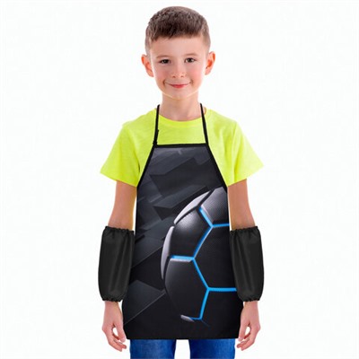 Накидка фартук с нарукавниками для труда ЮНЛАНДИЯ, 46х54 см, "Soccer ball", 271044