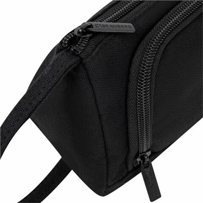 Пенал-косметичка BRAUBERG с ручкой, 1 откидная планка, полиэстер, 22x10х8 см, Black, 272339