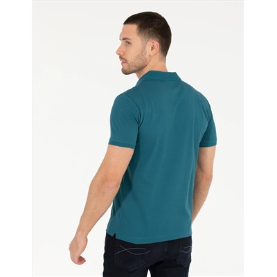 Зеленая слабая полоса Polo Yaka Mercerized T -For