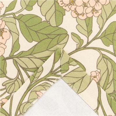 Дорожка на стол Этель Spring garden 40×149см, 100% хлопок, саржа 190 г/м², зелёная/розовая